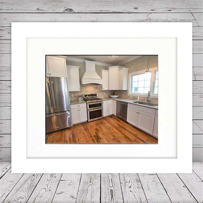 Modern white shaker cabinets in Forked River kitchen remodel with quartz island